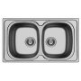 Pyramis Νεροχύτης Ανοξείδωτος Διπλός Maidsinks Derby Λείος 860x500mm